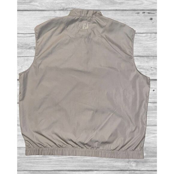 FootJoy DryJoys Men's Beige Snap Button Up Windbreaker Golf Vest Jacket Sz M - Picture 5 of 5